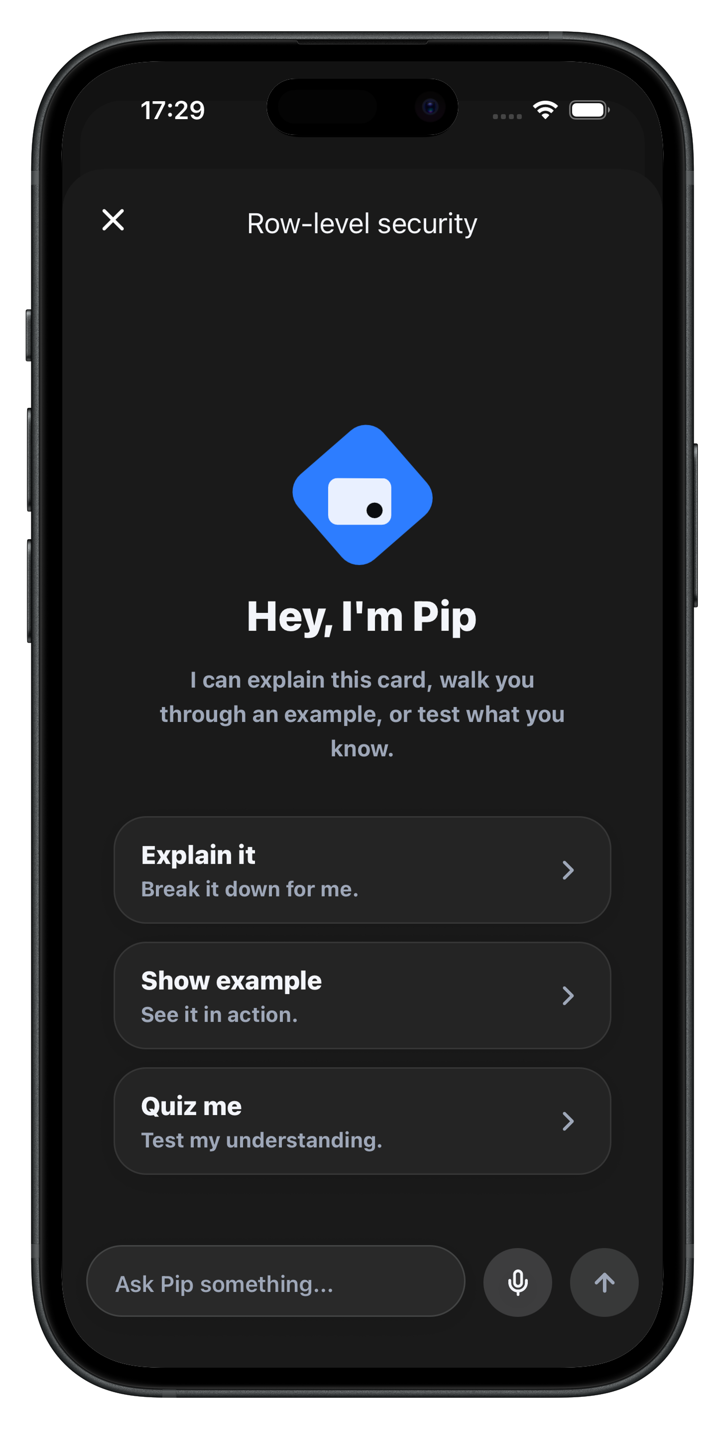 Revora AI chat screen