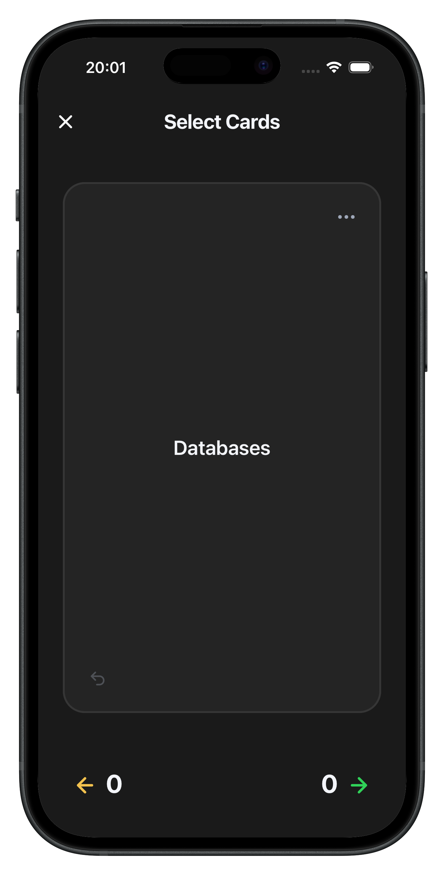 Revora flashcard triage screen